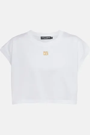 Dolce & Gabbana Logo cotton jersey crop top