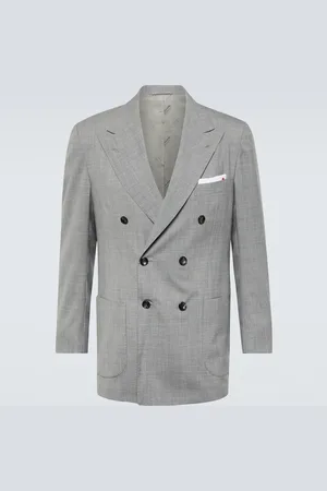 Kiton Double-breasted wool jacket