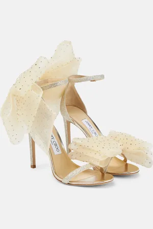 Jimmy Choo Aveline 100 bow-trimmed sandals