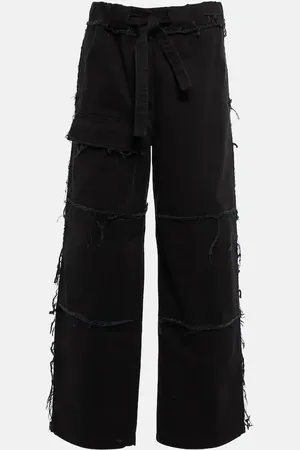 DRIES VAN NOTEN Distressed high-rise wide-leg jeans