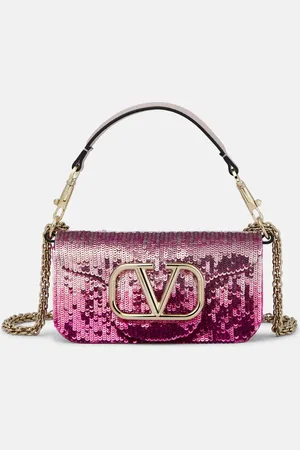 VALENTINO GARAVANI Sequined silk-satin shoulder bag