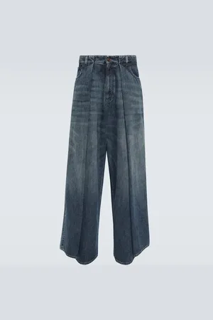 Balenciaga Pleated high-rise wide-leg jeans