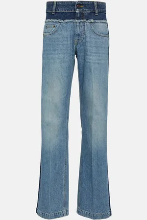 Stella McCartney Paneled high-rise wide-leg jeans