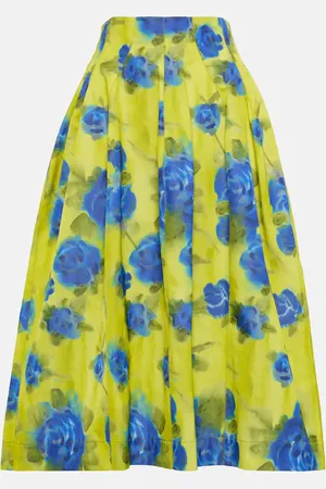 Marni Floral taffeta midi skirt