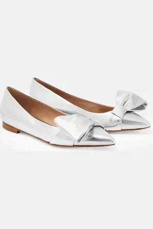 Gianvito Rossi Bow-embellished leather ballet flats