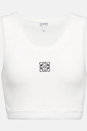 Loewe Anagram cropped cotton-blend tank top