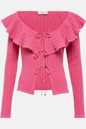 BLUMARINE Ruffle-trimmed wool top