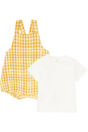 Il gufo Baby cotton T-shirt and playsuit set