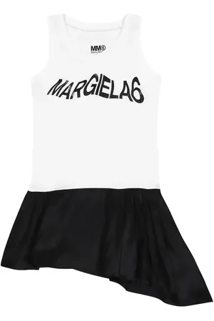 Maison Margiela Logo jersey and satin dress