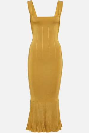 GALVAN Atalanta ribbed-knit midi dress