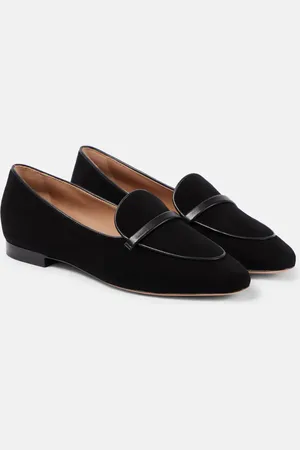 MALONE SOULIERS Bruni leather-trimmed suede loafers