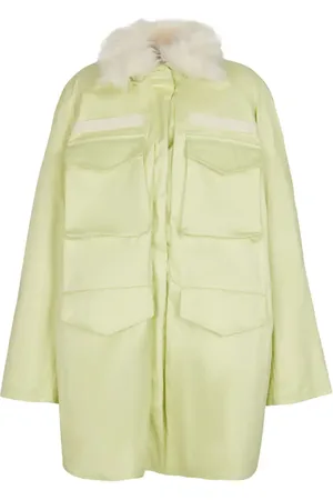 The Attico Janet faux fur-trimmed cotton parka
