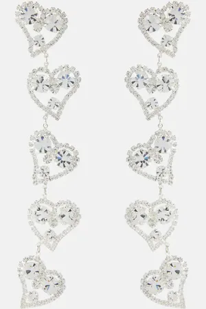MAGDA BUTRYM Heart crystal-embellished drop earrings