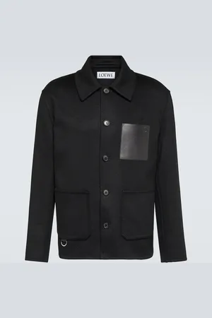 Loewe Leather-trimmed wool and cashmere overshirt