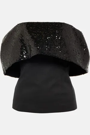 Staud Giselle sequined off-shoulder top