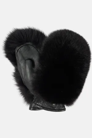 Goldbergh Hill faux shearling and leather mittens