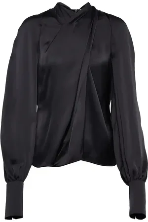 Safiyaa Kaja cross-over satin blouse