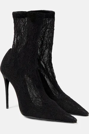 Dolce & Gabbana Lollo lace and leather ankle boots