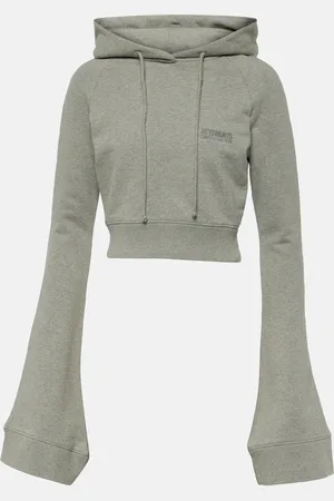 Vetements Cotton-blend jersey cropped hoodie