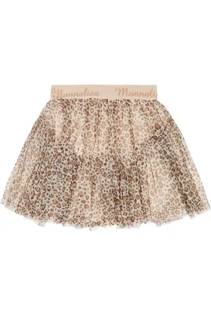 MONNALISA Leopard-print tulle skirt