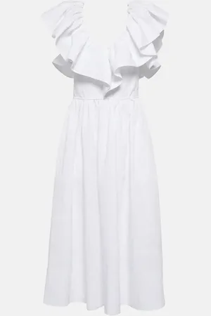 Chloé ChloÃ© Ruffle-trimmed cotton midi dress