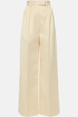 Khaite Teyana pleated satin wide-leg pants