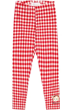 MONNALISA Gingham cotton-blend leggings
