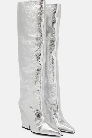 PARIS TEXAS Jane metallic leather knee-high boots