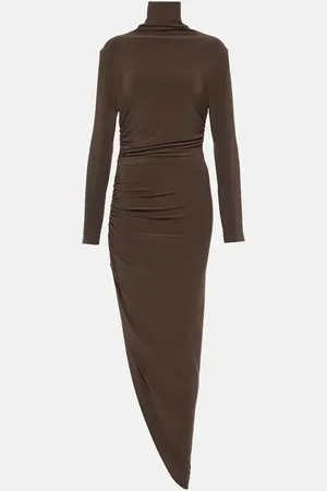 Norma Kamali Asymmetric turtleneck midi dress