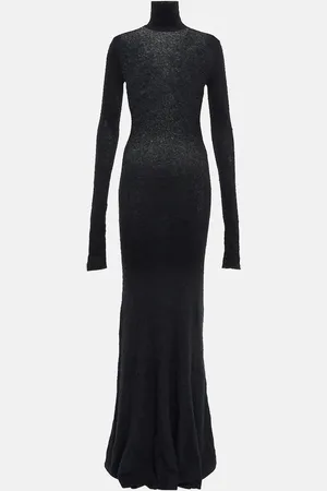 Balenciaga Turtleneck cotton-blend maxi dress