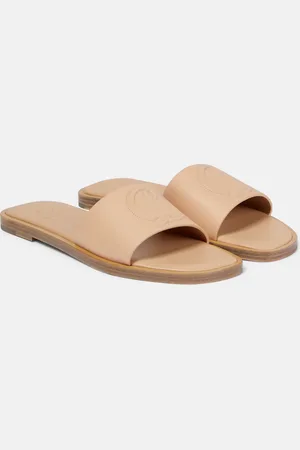 Christian Louboutin CL embossed leather slides