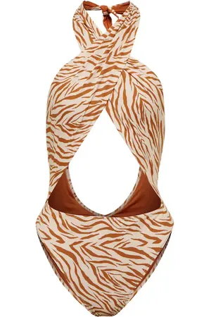 Reina Olga Italian Stallion zebra-print swimsuit