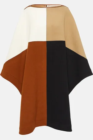 Chloé ChloÃ© Colorblocked wool-blend cape