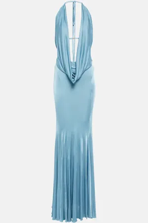 BLUMARINE Open-back satin gown