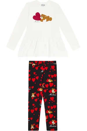 Moschino Printed cotton-blend dress and leggings set