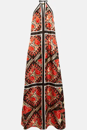 VALENTINO Mini Bandana printed silk maxi dress