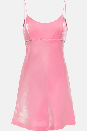LOVESHACKFANCY Fan embellished satin minidress