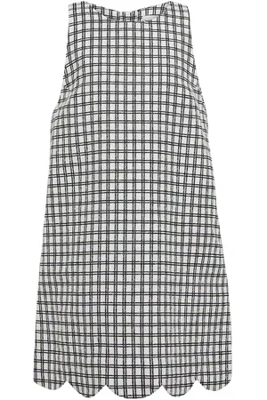 Lisa Marie Fernandez Scallop checked minidress