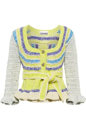 Ganni Crochet cotton-blend cardigan
