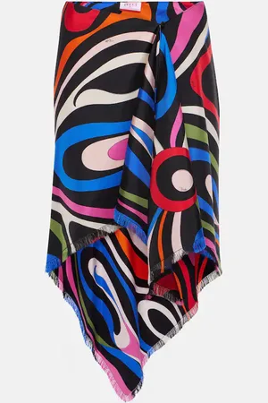 Puccini Marmo asymmetric silk miniskirt