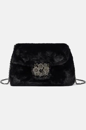 Roger Vivier RV Bouquet Mini faux fur shoulder bag