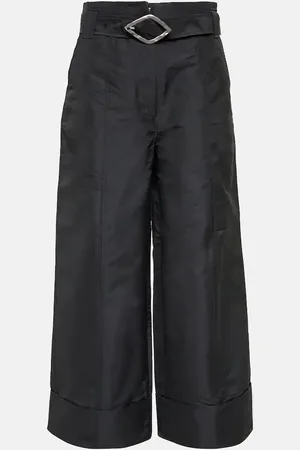 Ganni High-rise wide-leg cropped pants