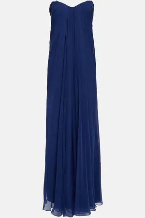 Alexander McQueen Strapless draped silk chiffon gown
