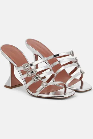 Amina Muaddi Robyn embellished leather mules