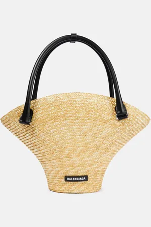 Balenciaga Beach Medium straw tote bag