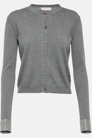 VALENTINO Embellished virgin wool cardigan