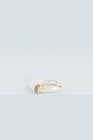 SPINELLI KILCOLLIN Sirius Max sterling and 18tk gold ring with black diamonds