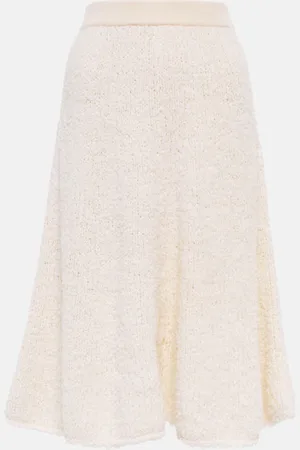 Proenza Schouler Frayed cotton-blend midi skirt