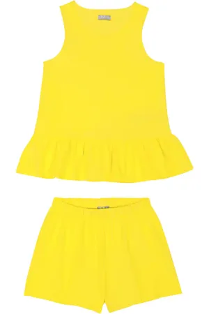 Il gufo Ruffled top and shorts set