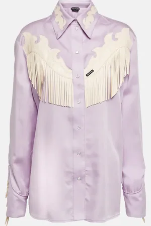 Tom Ford Leather-trimmed Western shirt